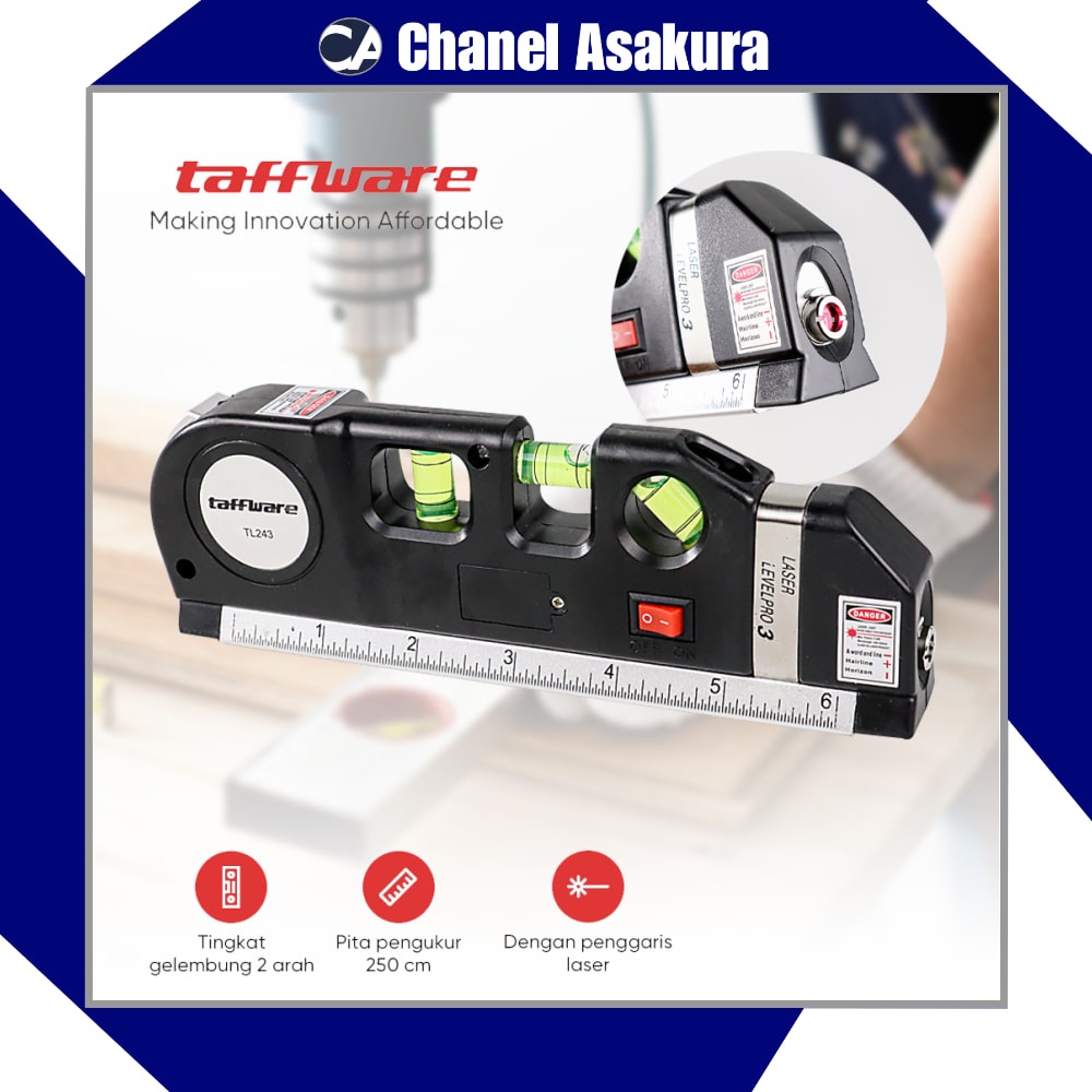 

Penggaris Laser 250CM Dengan Waterpass
