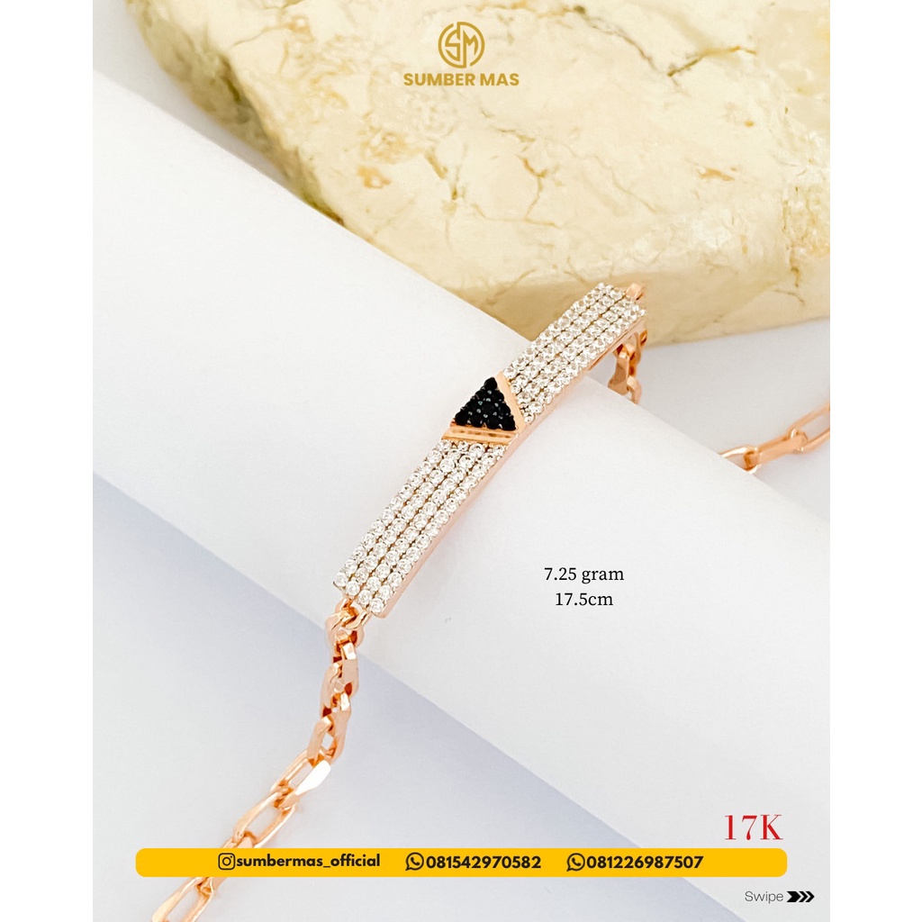 PAPERCLIP BLACK VARIASI BRACELET 17K - SUMBER MAS