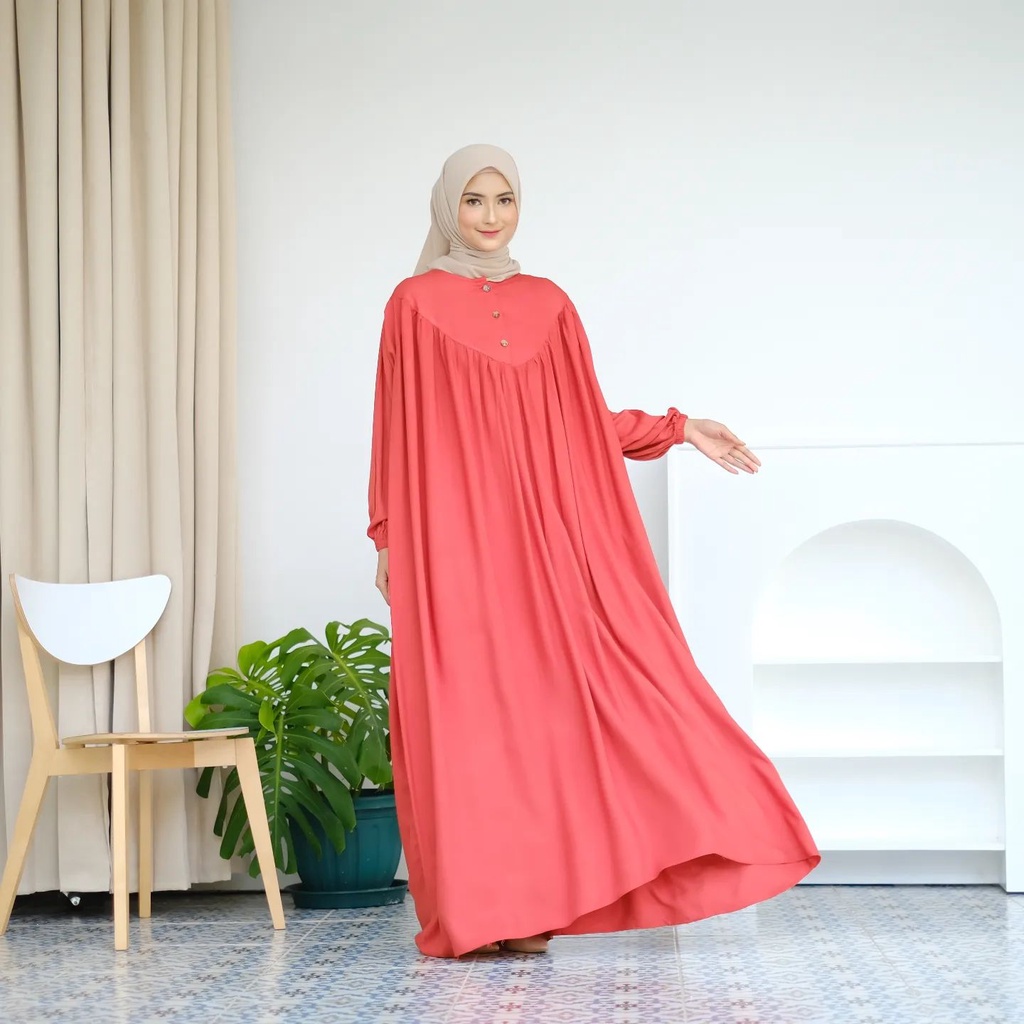 Gamis Wanita Muslimah Syari Dewasa Jubah Muslim Cewek Maxidress Casual Baju Muslim Wanita Remaja Dew