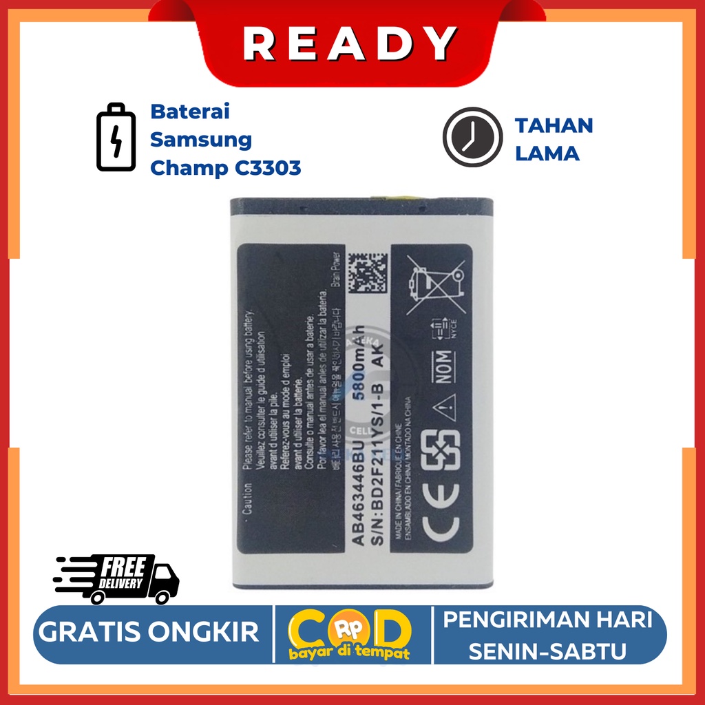 Baterai Samsung Cham/C3303 Tipis Original Oem