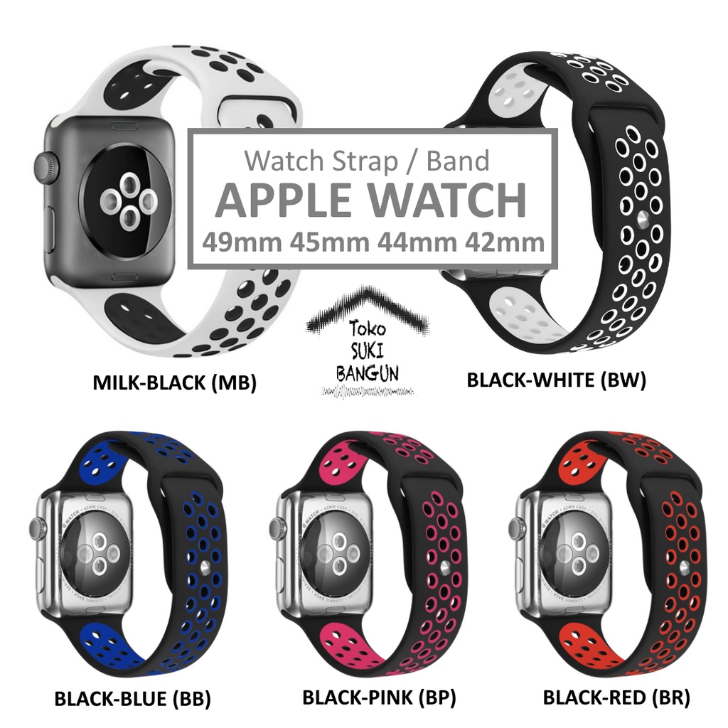 Strap Apple Watch Series Ultra 8 7 6 5 4 3 2 1 49mm 45mm 44mm 42mm TALI JAM Rubber SPORT BREATHABLE NEW COLOR