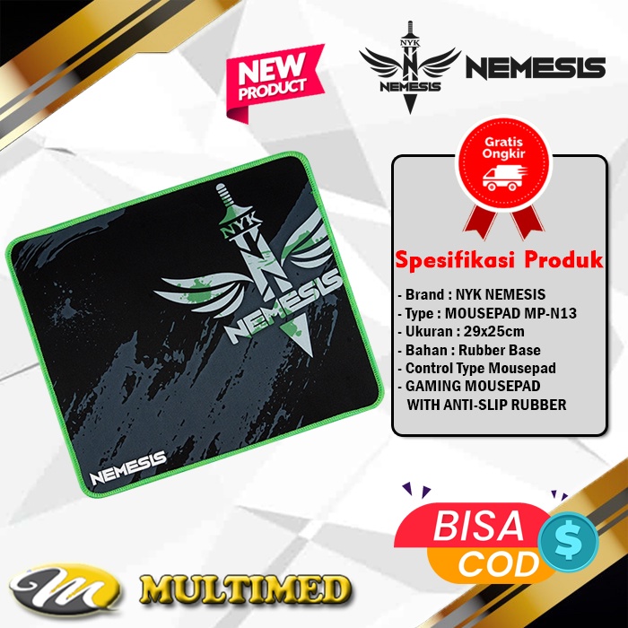 MOUSEPAD GAMING NYK STANDAR PINGGIR JAHIT RUBBER - MPN13