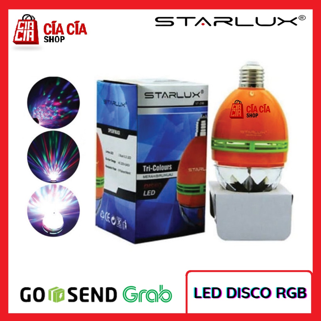 Lampu led disko starlux / led disco lamp / rotating lamp