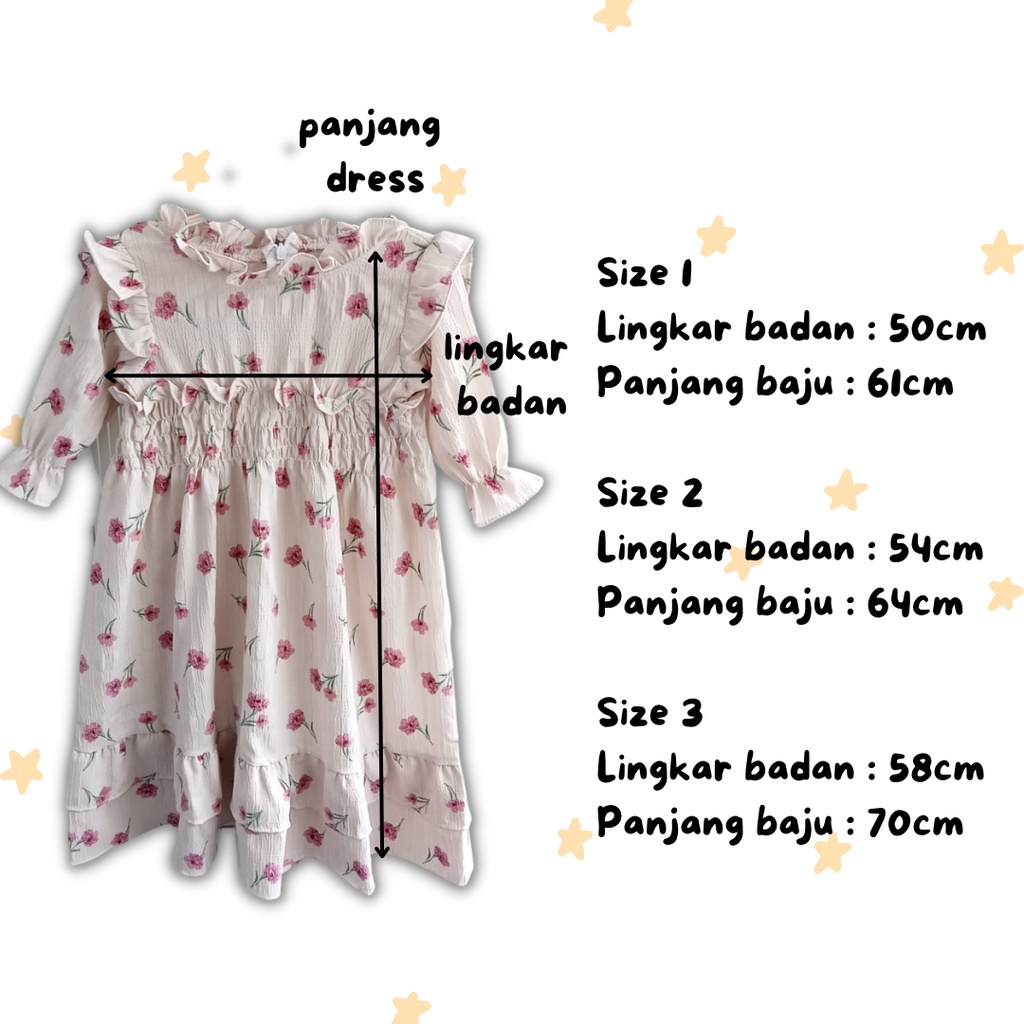 dress gamis anak balita perempuan 1 2 3 tahun baju muslim anak cewek dress lengan panjang anak balita ALEA FLORA MALINA gamis dress