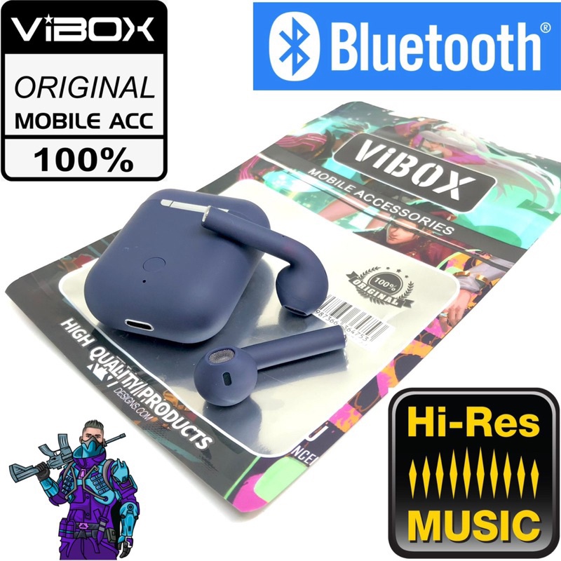 Vibox i12 BT macaron Warna TWS Bluetooth 5.0 Earphone Earbud Olahraga Wireless Earphones Nirkabel Headset With Mic BY SMOLL