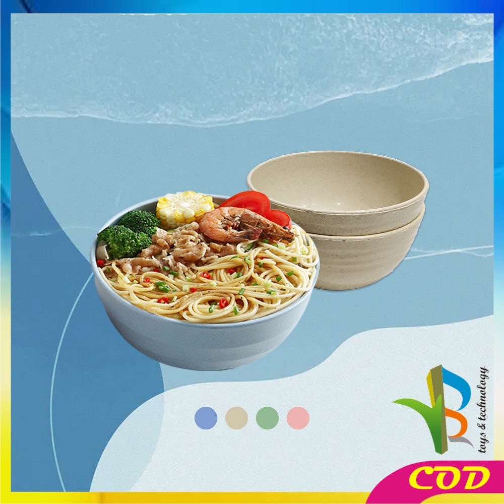 RB-C813 Mangkok Jerami Gandum Set 4PCS 16CM Wheat Straw Bowl Ringan / Alat Makan Mangkuk Plastik Serbaguna