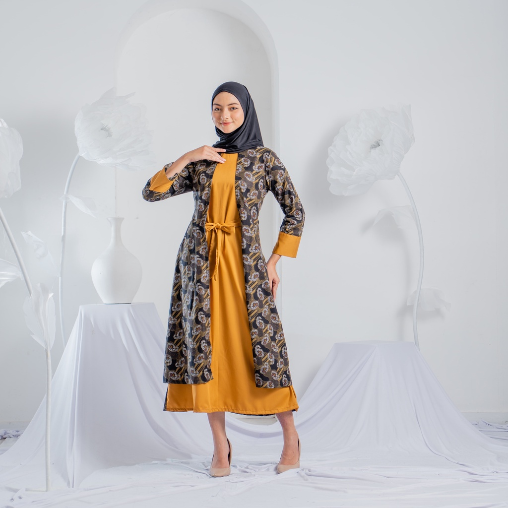 GAMIS BATIK MANDALIKA | ABAYA BATIK BAJU LEBARAN 2023