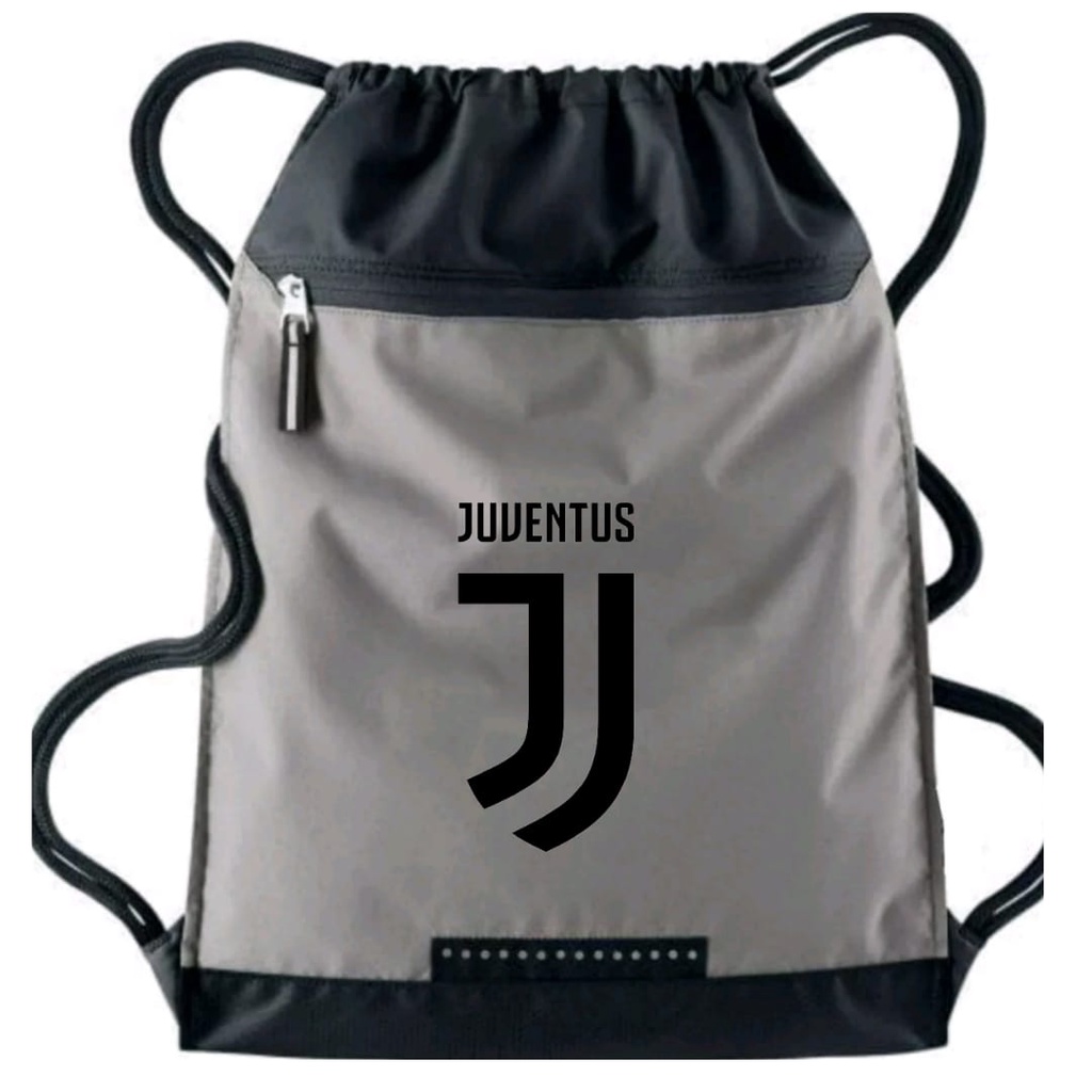 Tas Serut pria stringbag selempang olahraga Logo Juventus | Liga Italia | tas travel serut Waterproof resleting