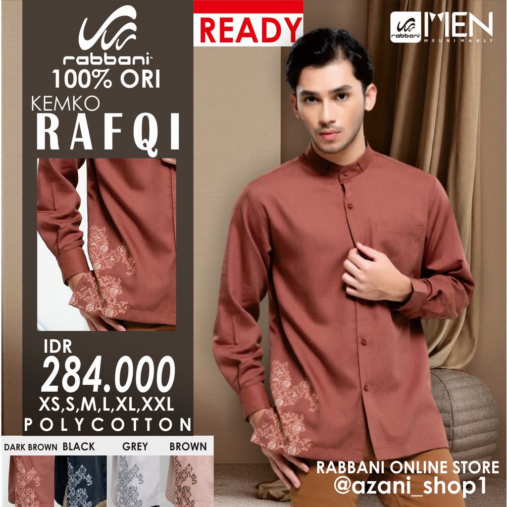RABBANI KOKO KEMKO PRIA RAFQI ORI - Kemeja Koko Rabani Asli Lengan Panjang Baju Koko Muslim Terlaris