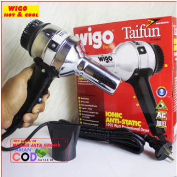 Wigo Taifun Hairdryer / Pengering Rambut Hair Dryer Europe Germany Ionic Anti Static - 1000W