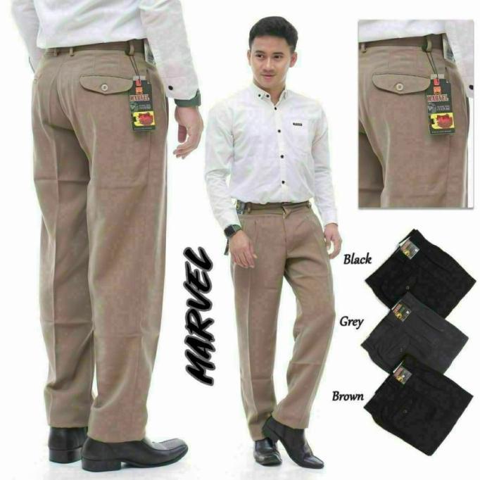 Celana Formal Pria Kerja Reguler Standar Kantor Bahan Kain Teflon