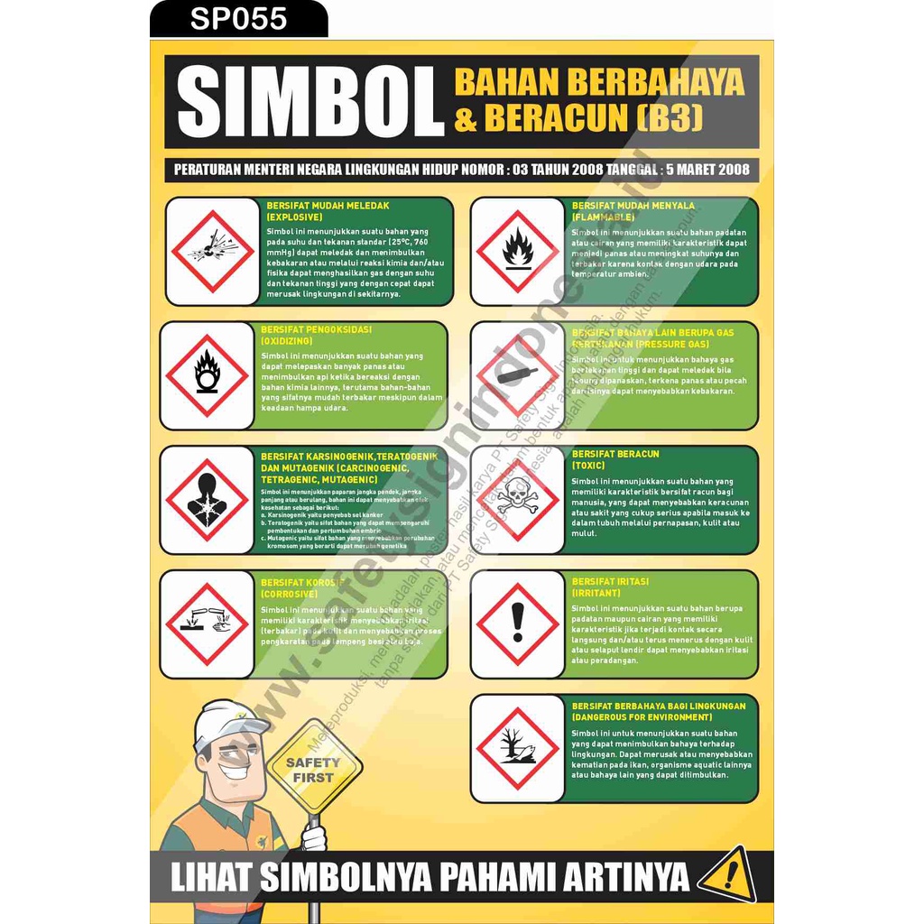 Jual Sp Poster K Safety A Simbol Tanda Bahan Kimia Berbahaya Kepmen Lh Shopee