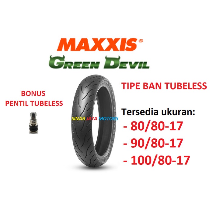 Ban tubles ring 17 80 80 17 90 80 17 100 80 17 Maxxis Green Devil ORIGINAL