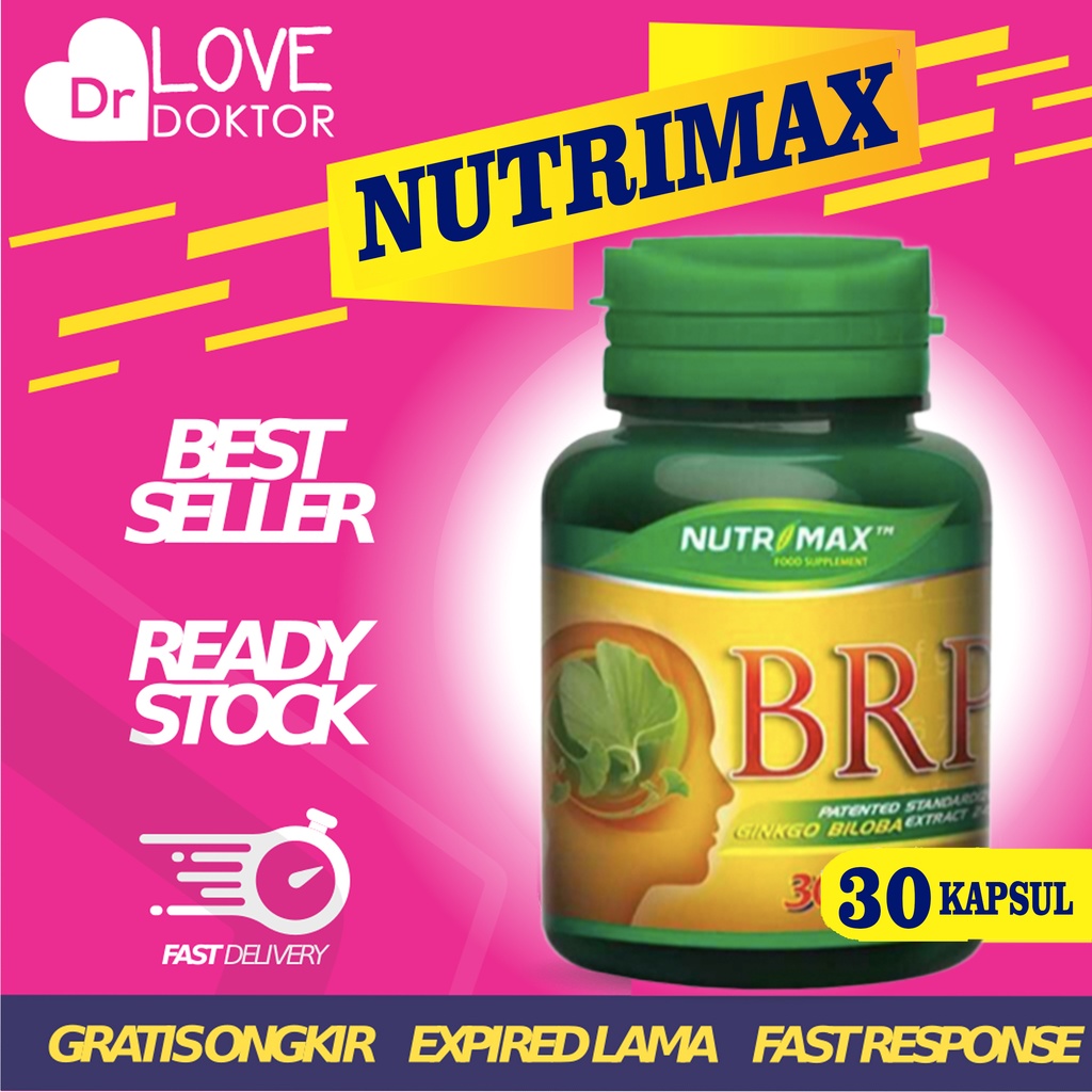 NUTRIMAX BRP GINKGO GINKO GINGKO BILOBA VITAMIN NUTRISI OTAK SISTEM SARAF DAYA INGAT PIKUN 30 KAPSUL