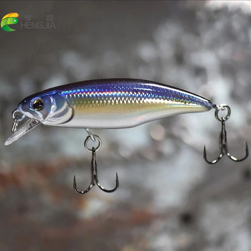 Hengjia 1pc NEw 20 color Umpan Pancing Swimbait Ikan Kecil Ukuran 6cm/4.3g Luminous Fishing Lure Sinking Crankbait Alat Pancing Tackle