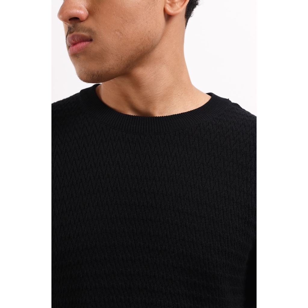 MANZONE Sweater - Knit Pria Lengan Panjang CARLO-BLACK