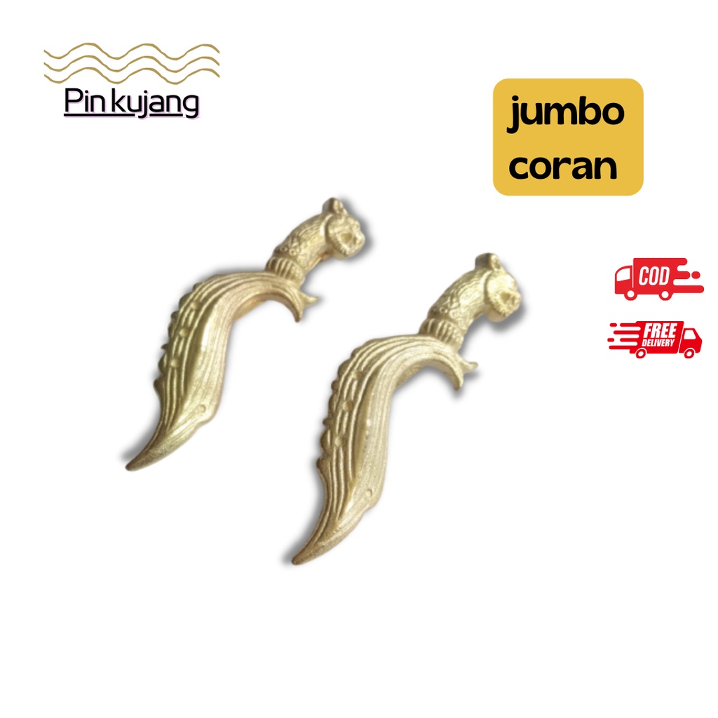 PIN KUJANG KUNINGAN CORAN JUMBO BROS AKSEORIS FAHION KUJANG BESAR
