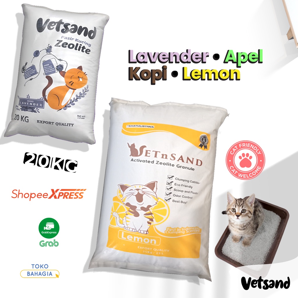 Pasir Kucing Gumpal Wangi VETSAND 20KG