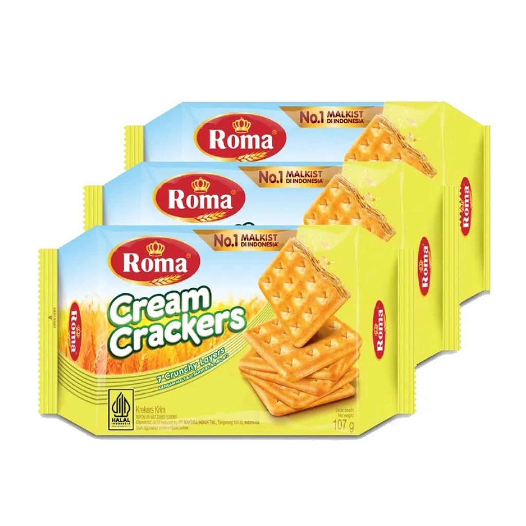 Roma Malkist/ Cream Crackers/ Biskuit Crackers Krim/ 107g