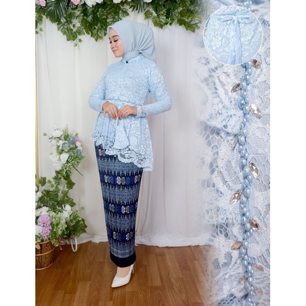 Permata Olshop / Setelan Kebaya Tunik Miring Nayla NK / Kebaya Wisuda / Kebaya Modern / Kebaya Busui / Kebaya Payet / Kebaya Remaja / Kebaya Pesta Kondangan / Kebaya Brukat