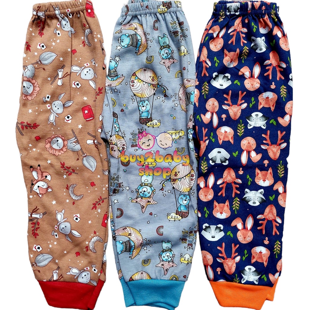 Celana panjang bayi Cico Miko Happy Jungle Series 0-12 Bulan 3 PCS