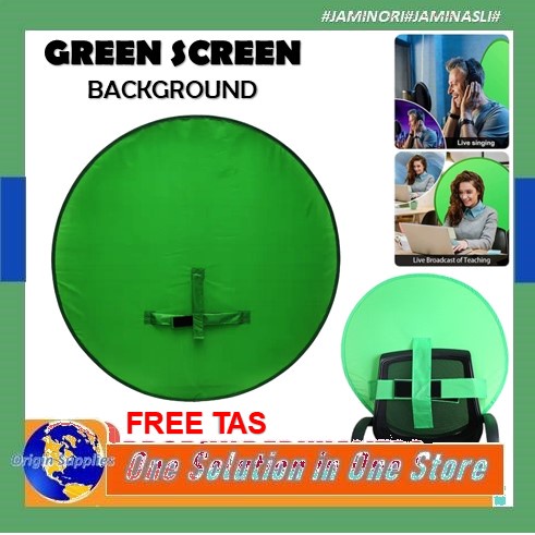 Green Screen Portable Kursi Ransel Backdrop Background GreenScreen Kursi Gaming Live Streaming Video