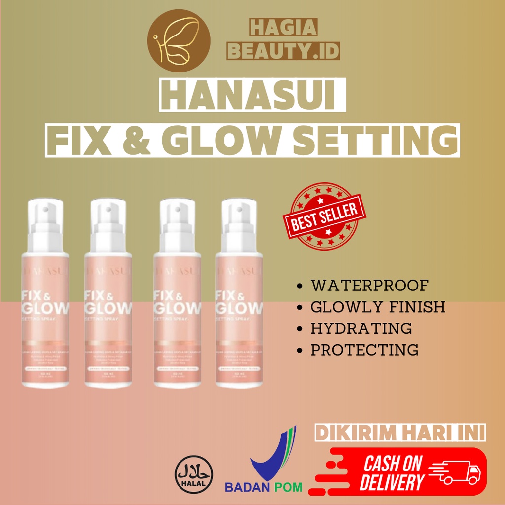 BISA COD - Hanasui Setting Spray Fix &amp; Glow 60ml