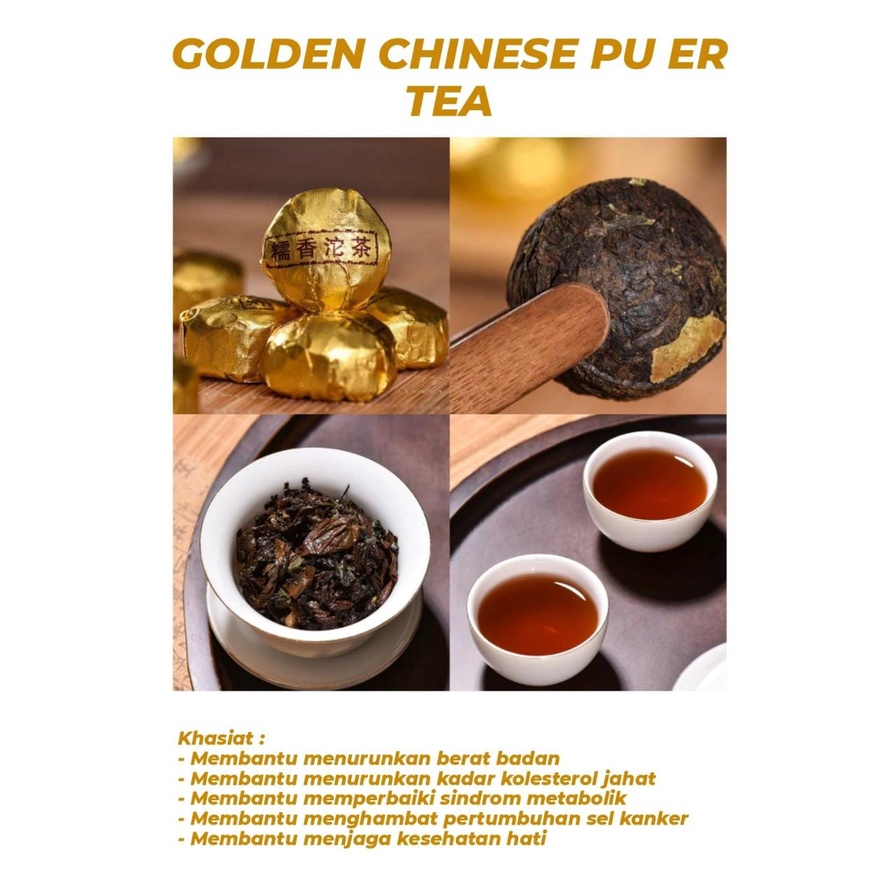 

TEH PUER TEA PU ER CHINESE TEA POT TEH PU ER CHA BULAT HARUM ORIGINAL GOLDEN CHINESE PU ER TEA CINA BENTUK TABLET