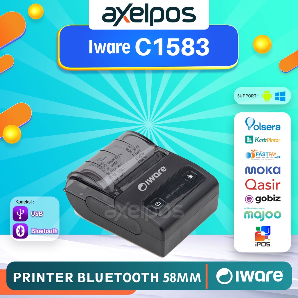 Mini Printer Bluetooth Thermal Kasir 58mm Iware C5813