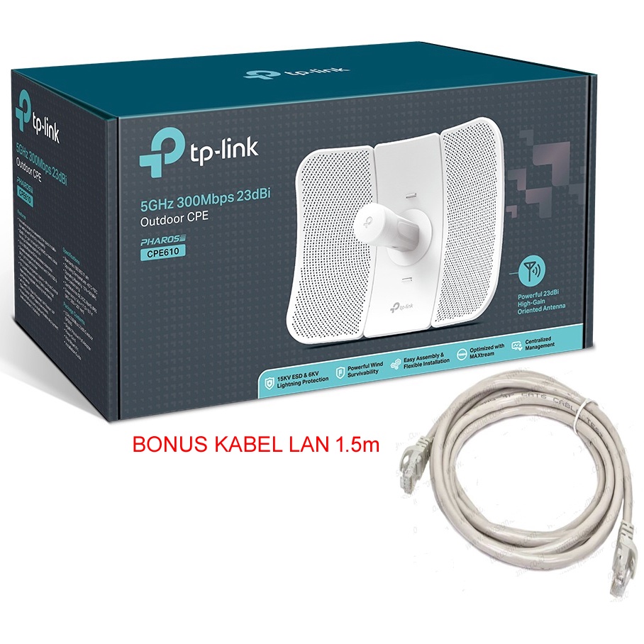 TPLink CPE610 5Ghz 300Mbps 23dbi Outdoor Repeater Pharos CPE 610