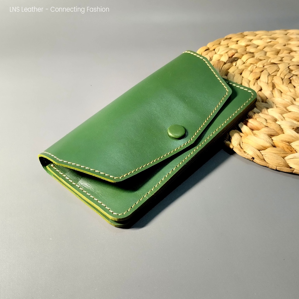 Dompet Panjang Muat HP Dompet Kulit Wanita Pria GREEN