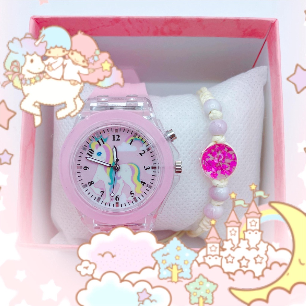 Jam Tangan Anak Stellalou Bayi TK Luminous Watch Hadiah Lena Belle Flashing Light Anak-anak Elektronik Jam Tangan