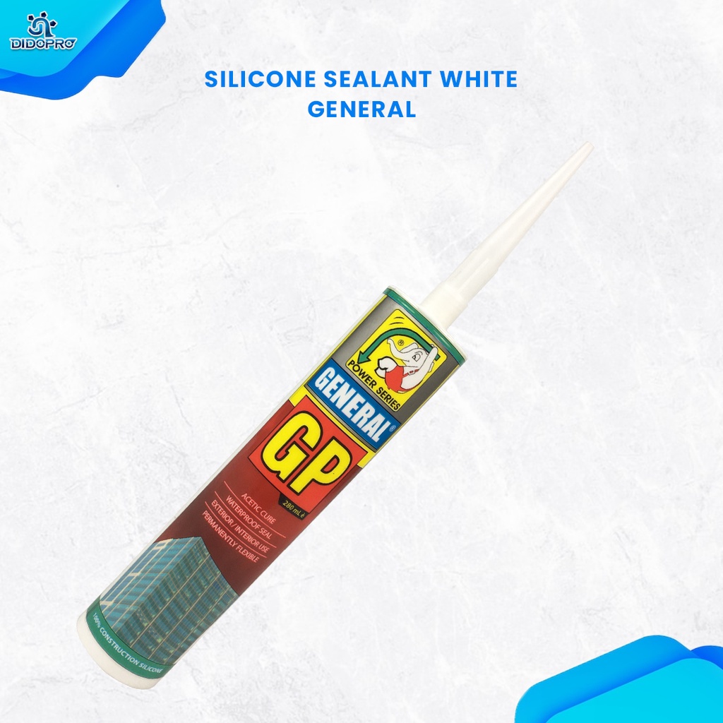 LEM KACA SEALANT SILICONE GENERAL GP PLUS 280GR HITAM PUTIH CLEAR