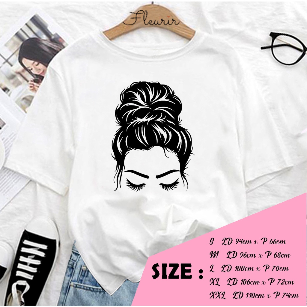 FLEURIR - COD KAOS WANITA GIRL HAIR PRIA REMAJA DEWASA UNISEX TSHIRT JUMBO