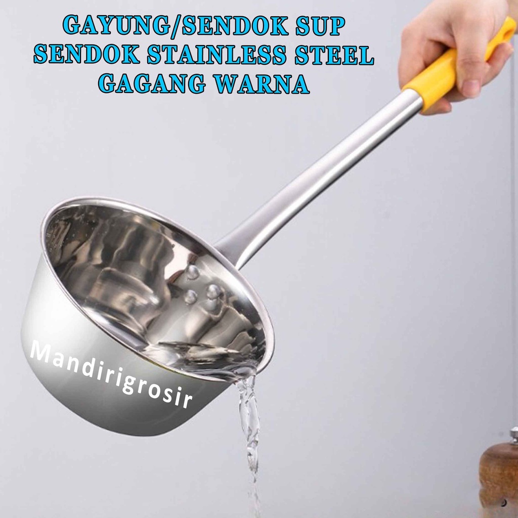 Sendok Stainless Steel* Gayung Sendok Sup* Gayung Pegangan Warna* Multifungsi