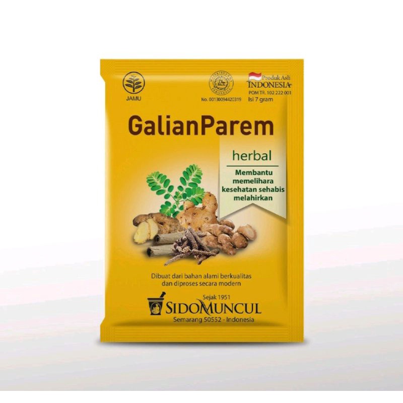 

Jamu galian parem sido muncul isi 10 sachet