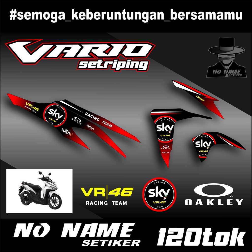 Stiker Striping Variasi Lis Semifull Vario 125 / 150 variasi moto GP sky racing team (120tok) New 2018 2019 2020