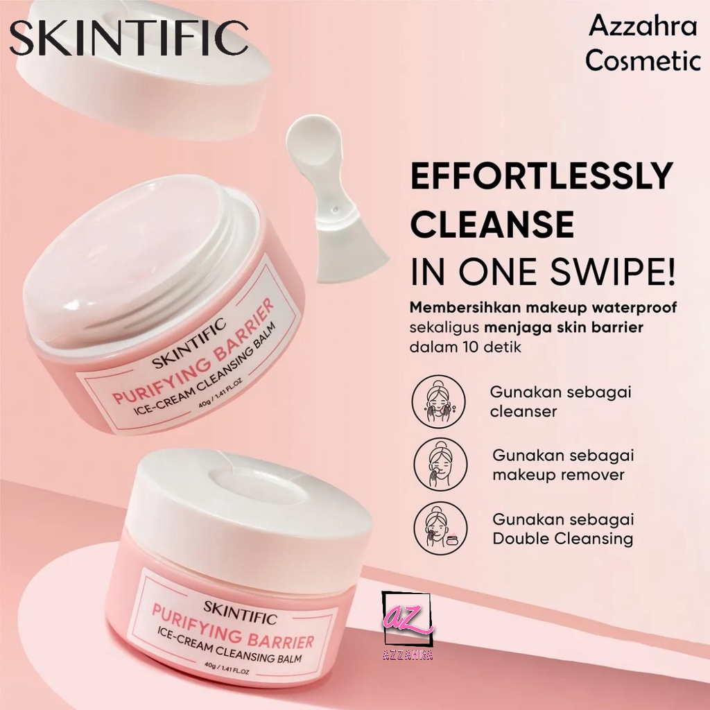 SKINTIFIC Purifying Barrier Ice Cream Cleansing Balm 40g - Make Up Remover【BPOM】