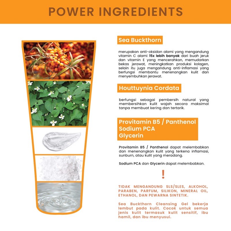 KLEVERU Sea Buckthorn Cleansing Gel 100 ml | Kleveru Face wash | Kleveru Facial Wash