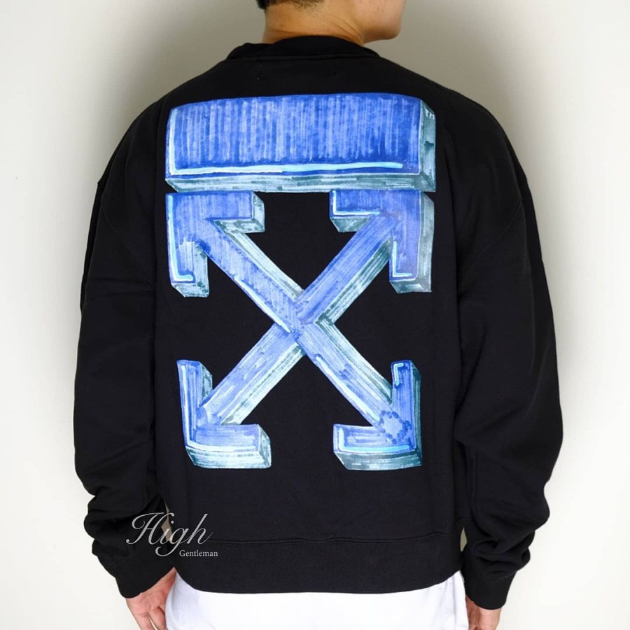 OW FW20 Marker Over Crewneck - Black/Blue
