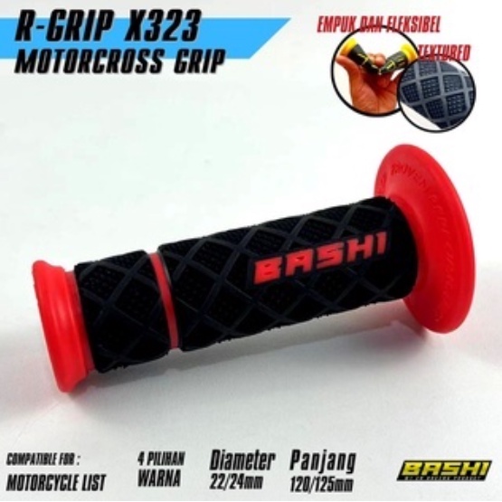 Handgrip handfat bashi R-grip X323 Anti Slip Touring kwalitas premium Tpr Motocross Empuk Fleksibel