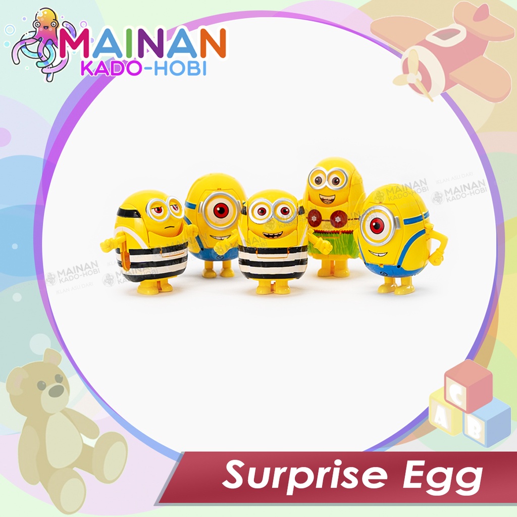 KADO MAINAN ANAK TELUR KEJUTAN SURPRISE EGG KARAKTER KARTUN MINION