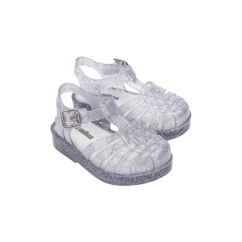 MINI MELISSA POSSESSION SHINY BB GLITTER CLEAR SILVER