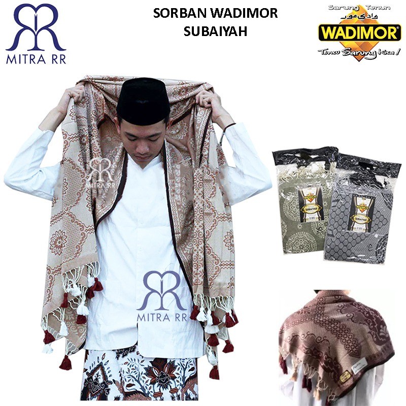 Sorban Wadimor Subaiyah Surban Jacquard Songket Timbul Katun Original