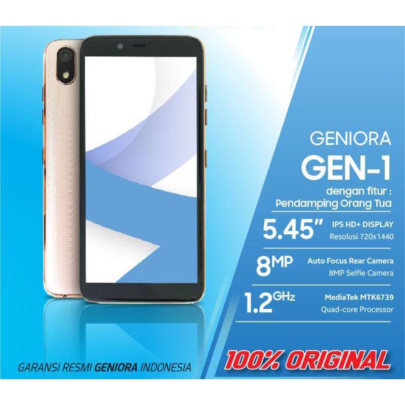 Smartphone Murah GENIORA GEN 1 4G LTE  RAM 2GB internal 16GB - Garansi Resmi