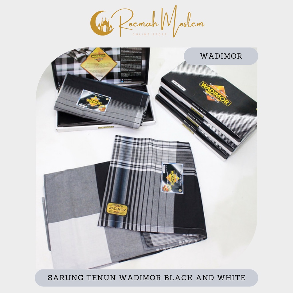 Sarung Tenun Wadimor Motif Hitam Putih Dewasa Wadimor Cotton