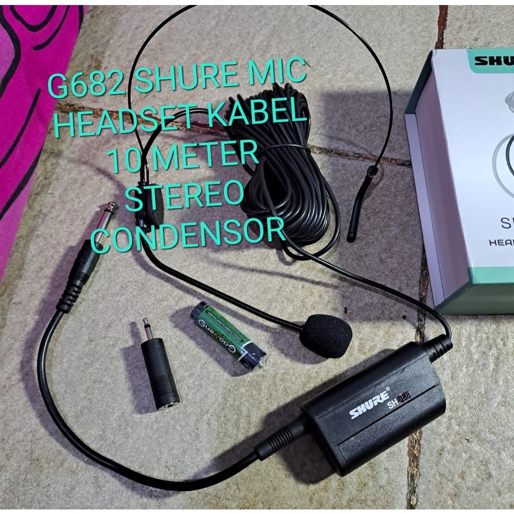 G682 MIC KABEL SHURE HEADSET 10 METER BANDO KLIP CLIP MIK MIKROPON MIKROPHONE CABLE MICROPHONE KARAOKE VOKAL VOCAL ARTIS PROFESIONAL PRO SOUND BEST SISTEM AUDIO PANGGUNG LEGENDARY DYNAMIC PENGERAS SUARA HIFI  SENSITIF MC PIDATO SEMINAR CERAMAH ACARA PORTA