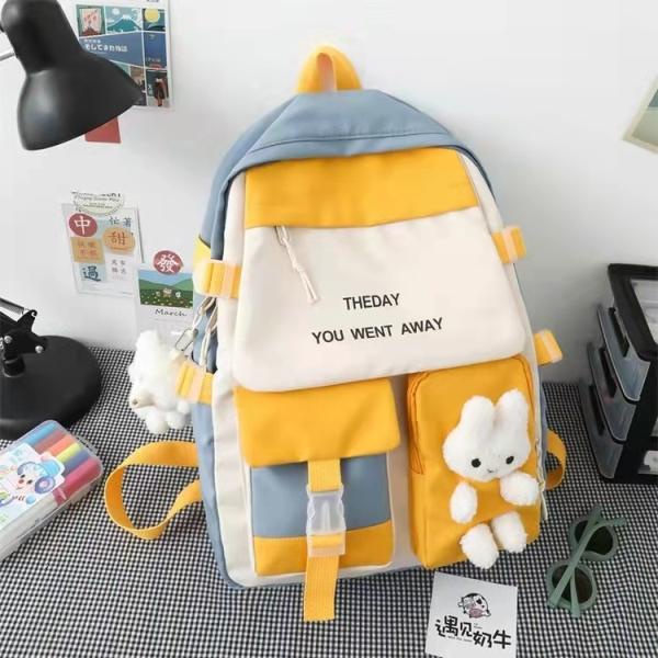 ZC 4380 RISCE TAS RANSEL SEKOLAH IMPORT WANITA CEWEK PEREMPUAN JAKARTA BATAM FREE GANTUNGAN BONEKA