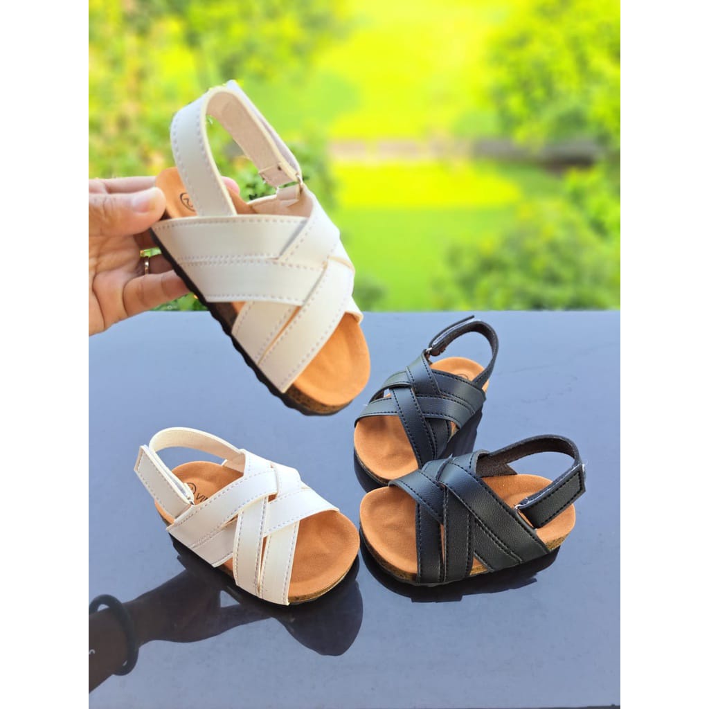 TOKOERS SP05 Sandal Puyuh Anak Unisex Motif Tali Silang Umur 1 2 3 tahun - Bahan Kulit Sintesis - Anti Slip