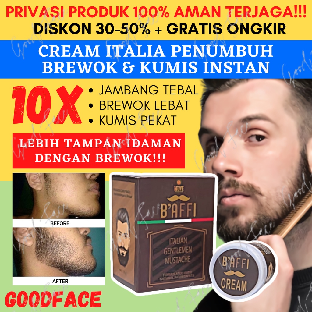 BAFFI CREAM ORIGINAL BPOM PENUMBUH JENGGOT-PENUMBUH KUMIS DAN JAMBANG AMPUH